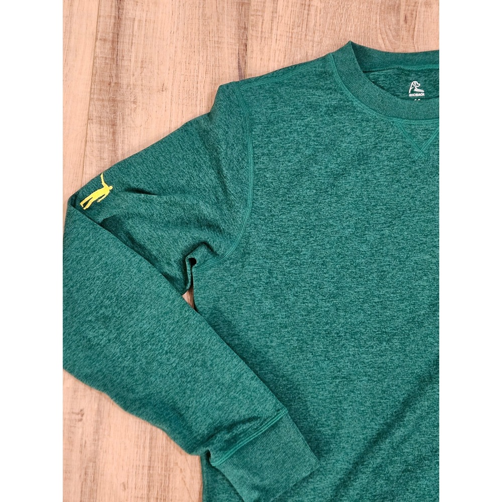 Rhoback Performance Crewneck Sweatshirt Men's Medium Green Heather Golf Pullover - Picture 3 of 13